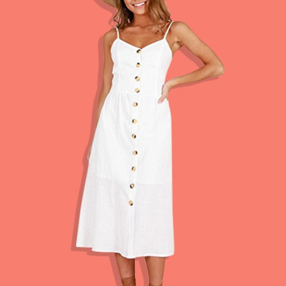 Venidress Dresses & Skirts - VENIDRESS - WHITE STRAPPY MIDI DRESS